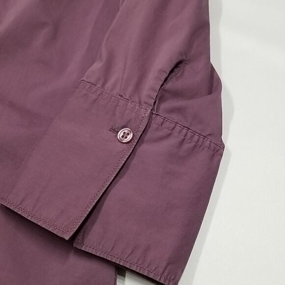 🎁5/$25 Optionelle Blouse Women's XL Front Button Up Mauve 3/4 Sleeve Collared - Picture 3 of 6